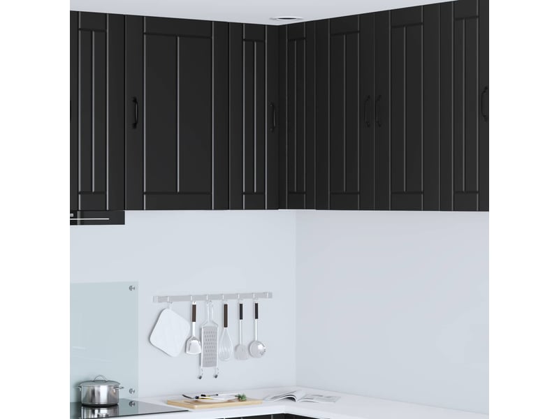  Meuble mural de cuisine, armoire d'angle cuisine lucca noir 57x57x80cm  - Conforama B