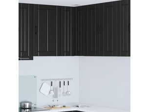 Meuble mural de cuisine, armoire d'angle cuisine lucca noir 57x57x80cm