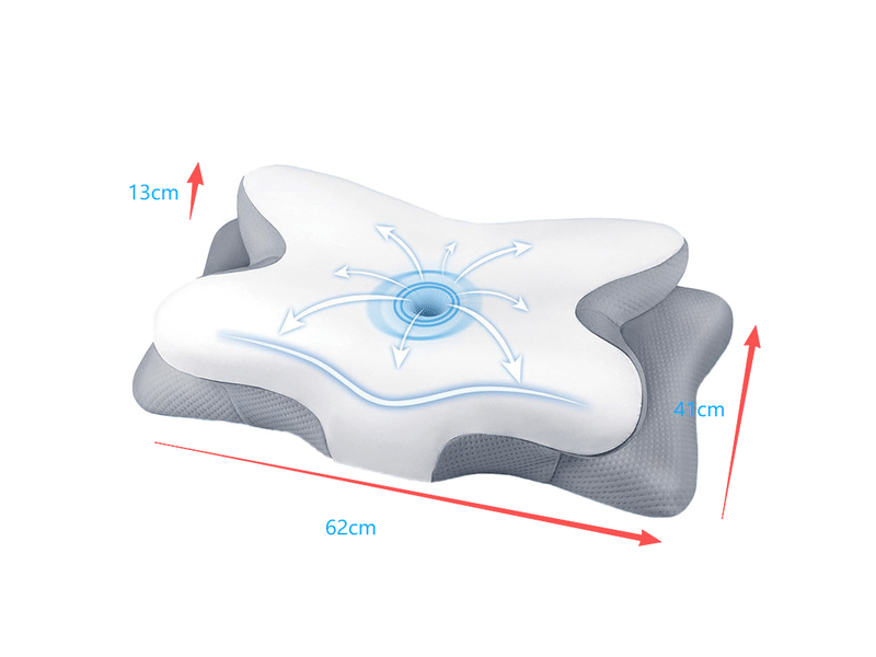  Oreiller cervical,une mousse à mémoire de forme inodore et convient aux positions de sommeil sur le ventre et sur le dos,conception ergonomique  - Conforama C