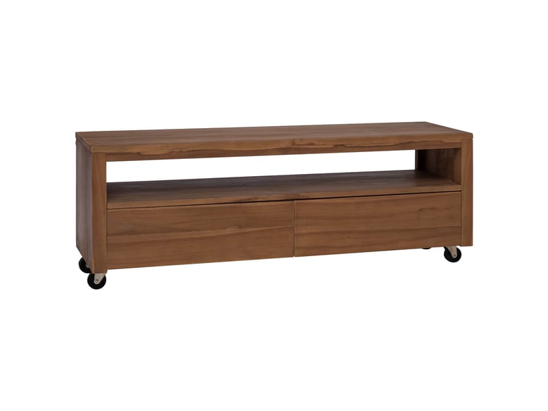  Meuble tv - banc tv - meuble de rangement 110 x 30 x 40 cm naturel bois de teck massif  - Conforama B