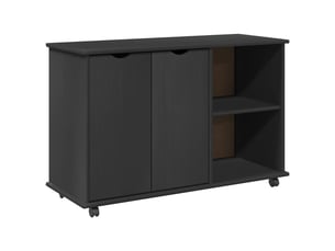 Caisson roulant de bureau gris 100 x 39 x 65,5 cm bois de pin massif