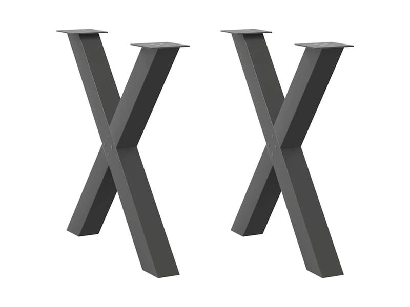 Lot de 2 pieds de table à manger en x 70 x 73 cm avec niveleurs réglables design moderne en acier anthracite 02_0057250 - Conforama A