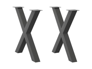 Lot de 2 pieds de table à manger en x 70 x 73 cm avec niveleurs réglables design moderne en acier anthracite 02_0057250