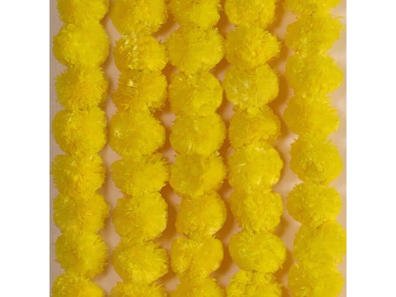  Guirlande de soucis artificielle de 5 pièces (1,4 m) pour halloween, diwali, pooja, mariage, cheminée, noël et décoration automnale - jaune  - Conforama A