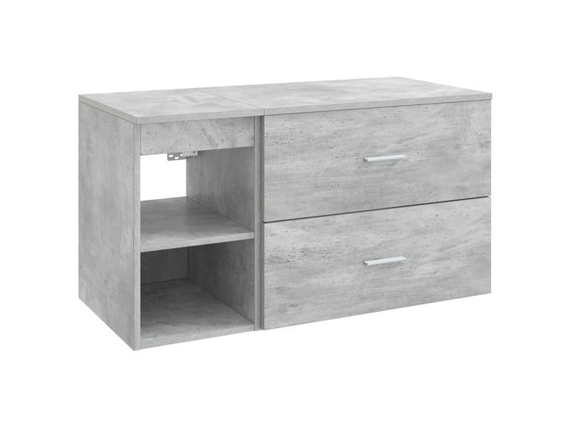 Ensemble de mobilier de salle de bain 2 pcs gris béton shl5303 - Conforama A