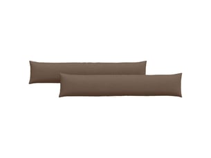 Lot de 2 coussins de canapé, coussins décoratifs tissu marron 200 x 40 cm cf58899