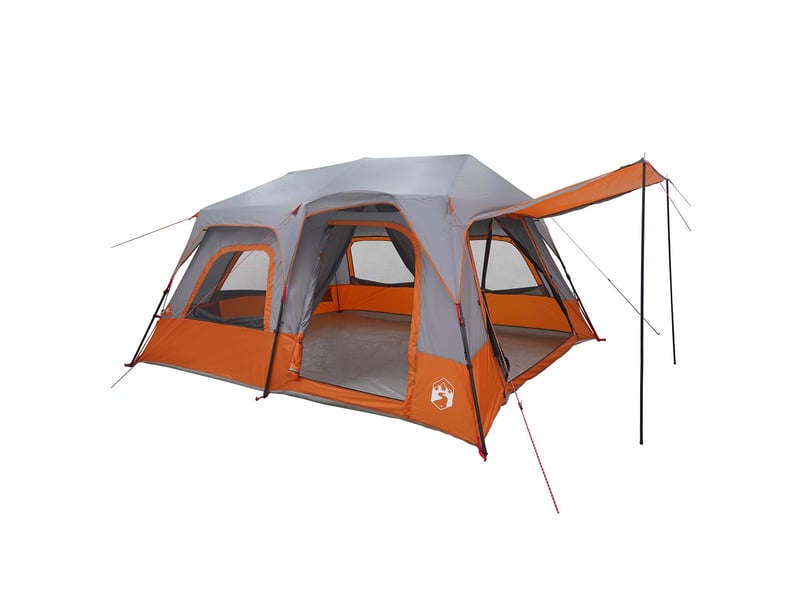  Tente instantanée, tente de camping 8 personne gris et orange  - Conforama A