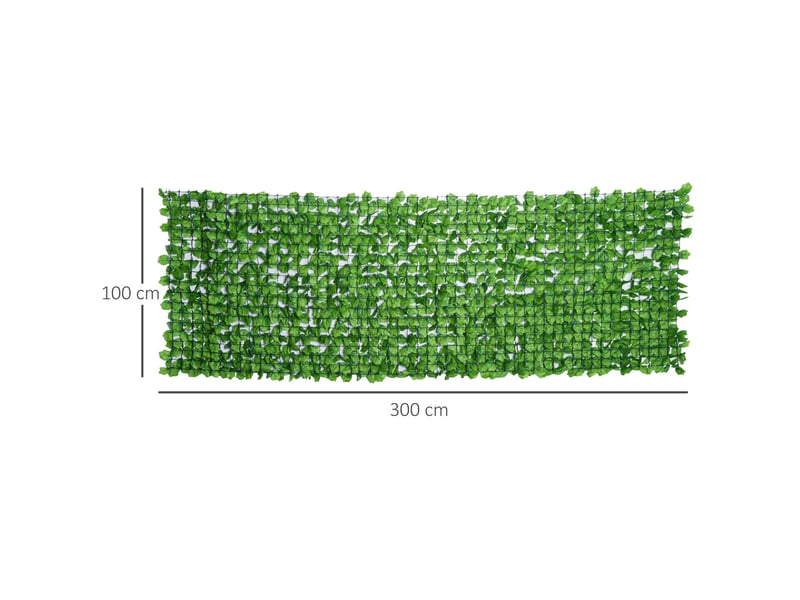  Hedge artificielle 300x100 cm, vert clair, idéale pour balcon &amp; décoration murale, uv résistant &amp; facile d'entretien  - Conforama D