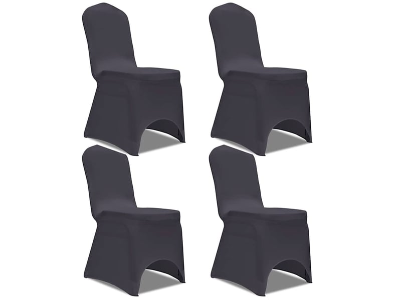  Housse de chaise extensible 4 pcs anthracite cf32381  - Conforama B