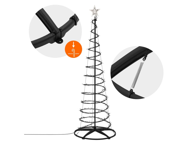  Ecd germany sapin de noël spirale led 210 cm avec étoile éclairage de noël cône guirlande lumineuse effet cascade avec 15 modes de lumière minuterie et 756 leds blanc chaud pour maison ou jardin ip44 ECD Germany GmbH - Conforama E