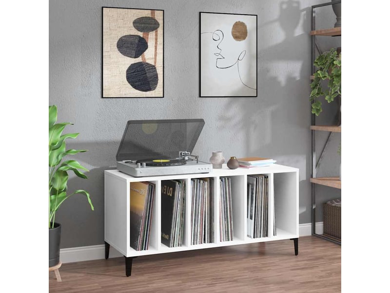  Armoire à disques, armoire de rangement blanc 100x38x48 cm bois d'ingénierie shl90650  - Conforama B