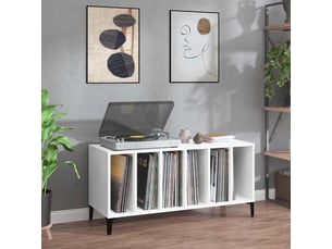 Armoire à disques, armoire de rangement blanc 100x38x48 cm bois d'ingénierie shl90650