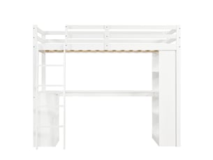 Lit mezzanine 90x200 cm <strong>RAUMIO</strong>  <strong></strong> coloris blanc