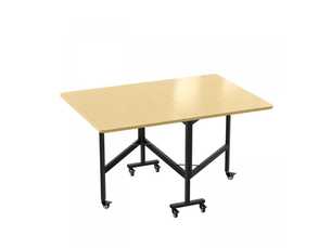 Table pliante à rabats 120 x 80 cm avec roulettes amovibles – table à manger modulable gain de place et bureau d'appoint pour petits espaces – chêne clair et noir