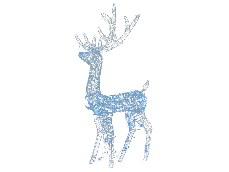  Décorations de noël de renne acrylique 2 pcs 128 cm blanc froid  - Conforama C