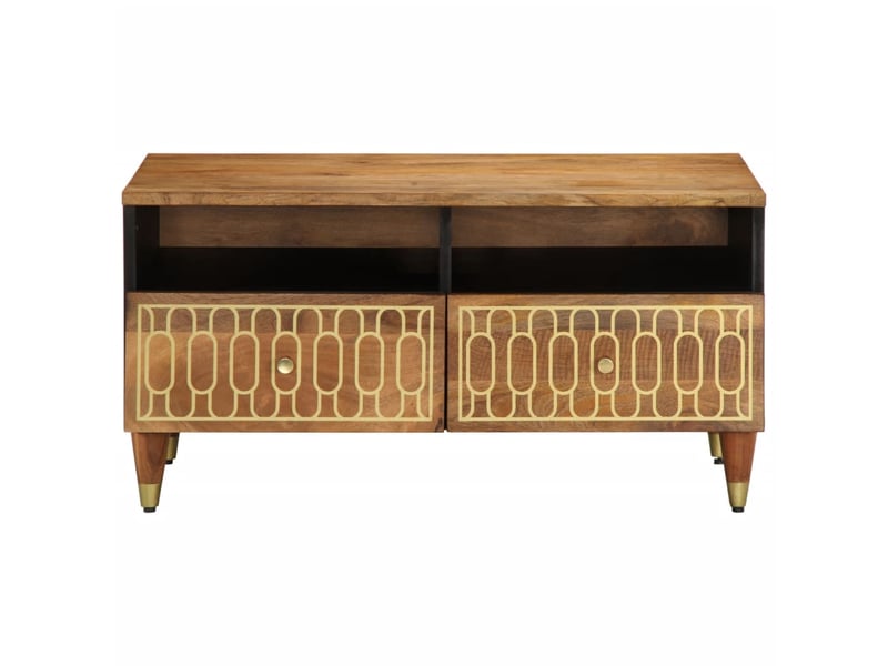  Table basse - table de salon - table à thé 80x54x40 cm bois de manguier massif  - Conforama A
