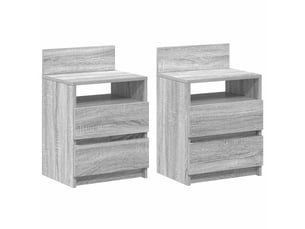 Tables de chevet 2 pièces avec 2 tiroirs gris sonoma 40x33x60 cm