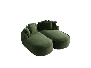 Canapé droit convertible <strong></strong> <strong></strong> 2 places Tissu vert