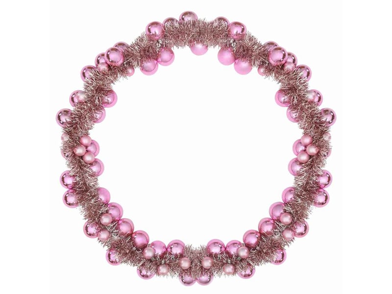  Guirlande de boules de noël led rose 186 cm polystyrène  - Conforama E