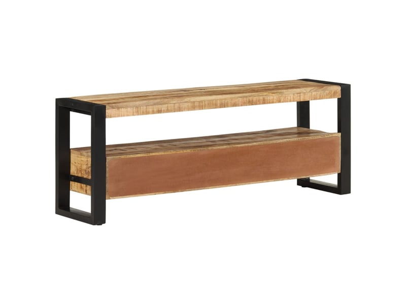  Meuble tv - banc tv - meuble de rangement 120x30x45 cm bois massif de manguier  - Conforama C