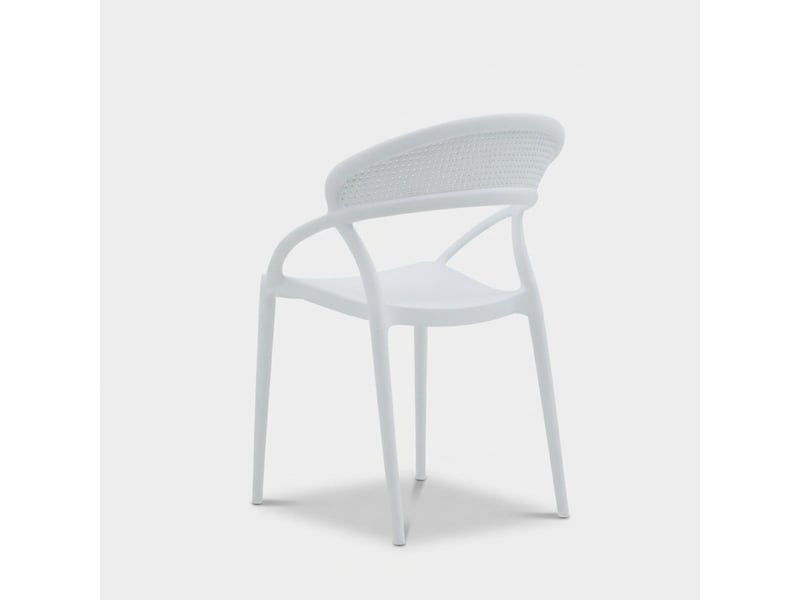 Lot de 4 chaises empilables pour intérieur et extérieur marsala - blanc - Conforama D
