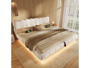 Lit coffre 180x200 cm <strong></strong>  <strong></strong> coloris beige