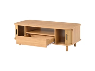 Table basse rectangulaire coloris beige ROLIPO - 50 cmx100 cm