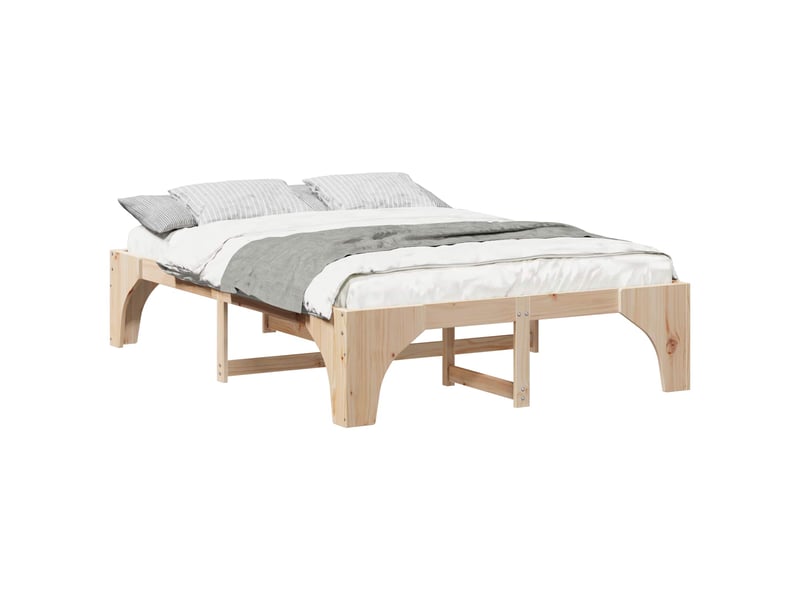  Lit double- lit adulte -  cadre de lit marron 150 x 200 cm pin massif  - Conforama A