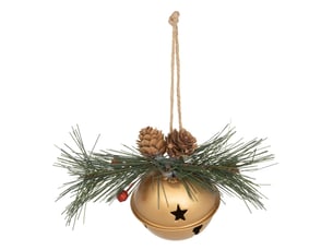 Sujet grelot pomme de pain métal d.6,5cm doré