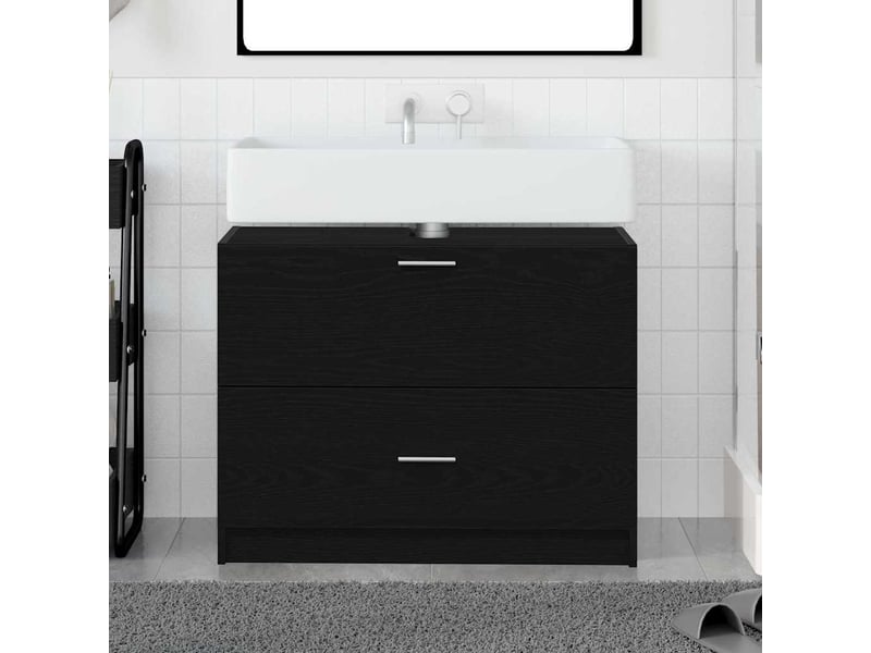  Cabinet de salle de bain, armoire salle de bain chêne noir 78 x 37 x 59 cm cf65344  - Conforama D