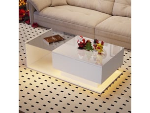 Table basse rectangulaire coloris blanc <strong>MERAX</strong> <strong>table basse blanc</strong> - 50 cmx100 cm