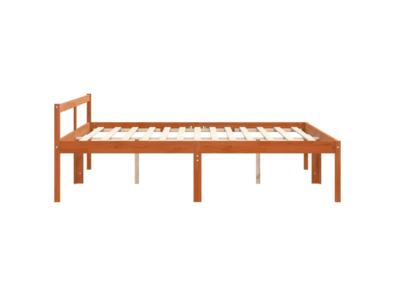  Lit double- lit adulte -  cadre de lit  marron 180 x 200 cm bois de pin massif  - Conforama D