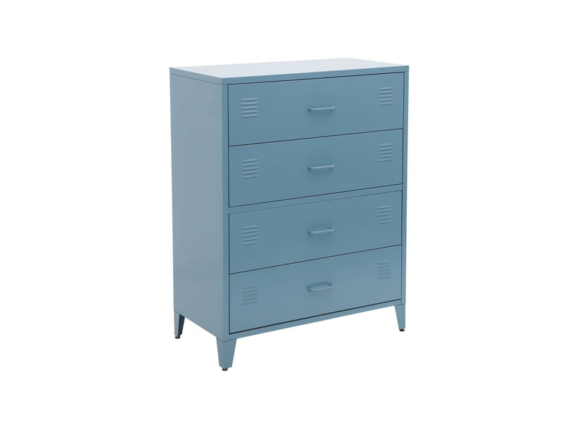  Commode industrielle acier 4 tiroirs bleu - soho  - Conforama A