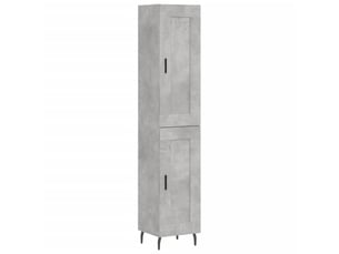 Buffet haut - bahut - meuble de rangement gris béton 34,5x34x180 cm bois d'ingénierie