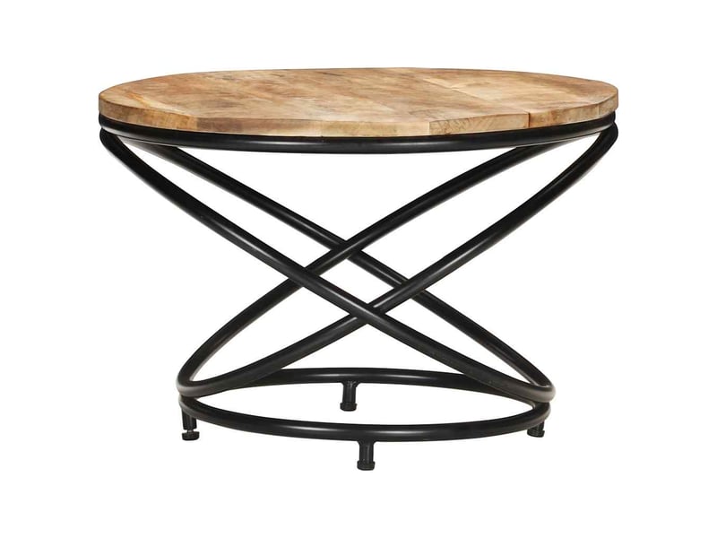  Table basse - table de salon - table à thé noir 60x60x40 cm bois massif de manguier brut  - Conforama A