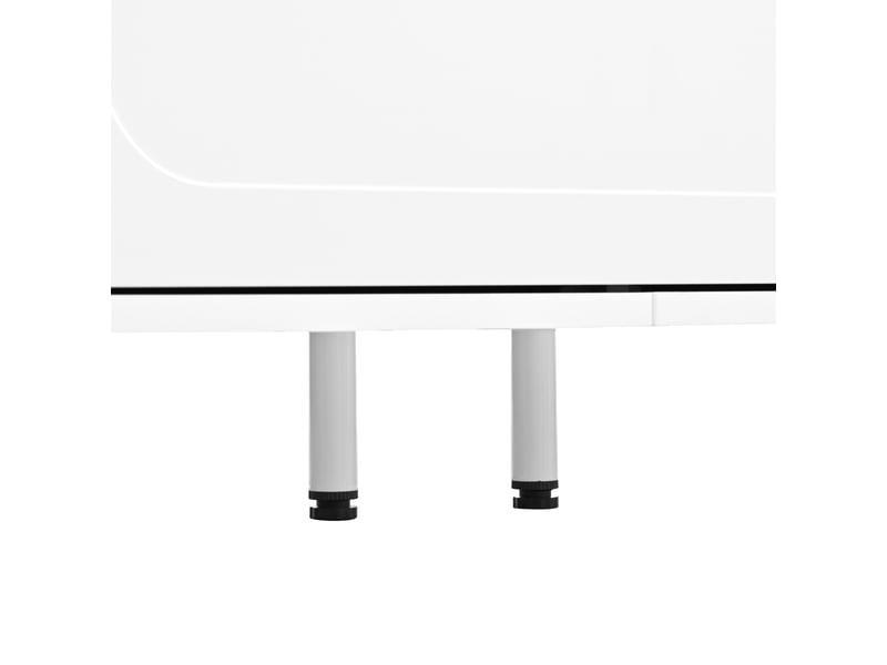 Meuble tv blanc, 2 tiroirs, rangement, gestion des câbles, fermeture douce, étagères réglables, plan relevable - 180x40x46cm - salon  - Conforama D