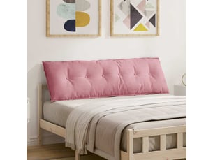 Coussin de dos, coussin de dossier rose 160 x 50 cm tissu en velours côtelé cf54973