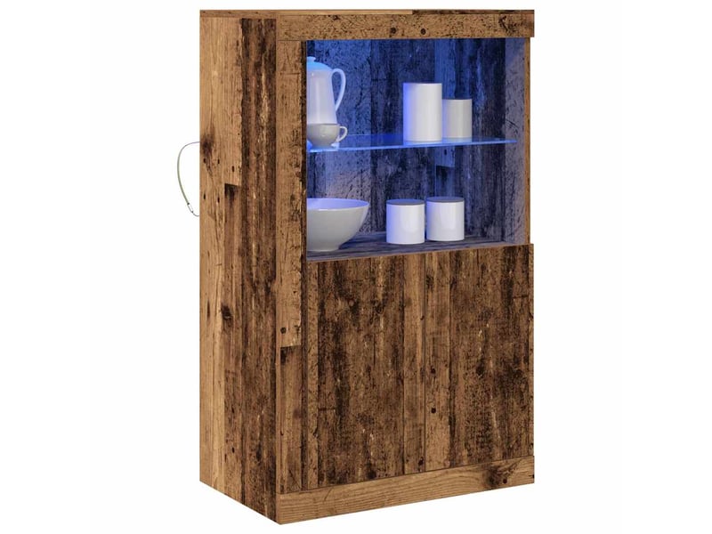  Buffet led, meuble de rangement salon 60,5 x 37 x 100 cm bois d'ingénierie bois ancien  - Conforama C