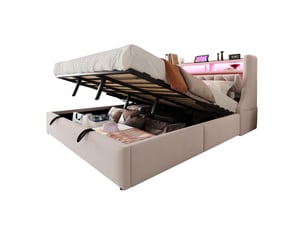 Lit coffre 180x200 cm WISHDOR   coloris beige