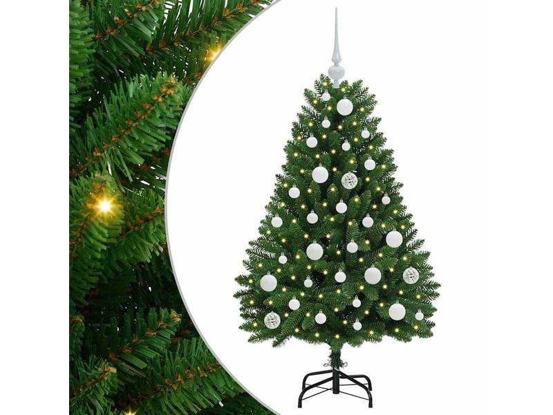  Sapin de noël, arbre de noël artificiel 120 cm 150 led blanc chaud vert shl5818  - Conforama A