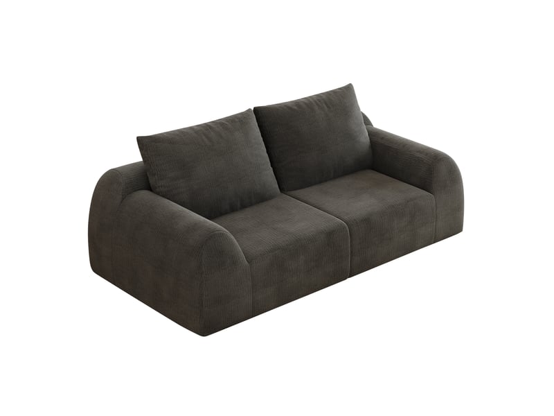 Canapé droit compact 190 x 95 cm – gris foncé – mousse haute élasticité, tissu chenille, livré compressé - Conforama A