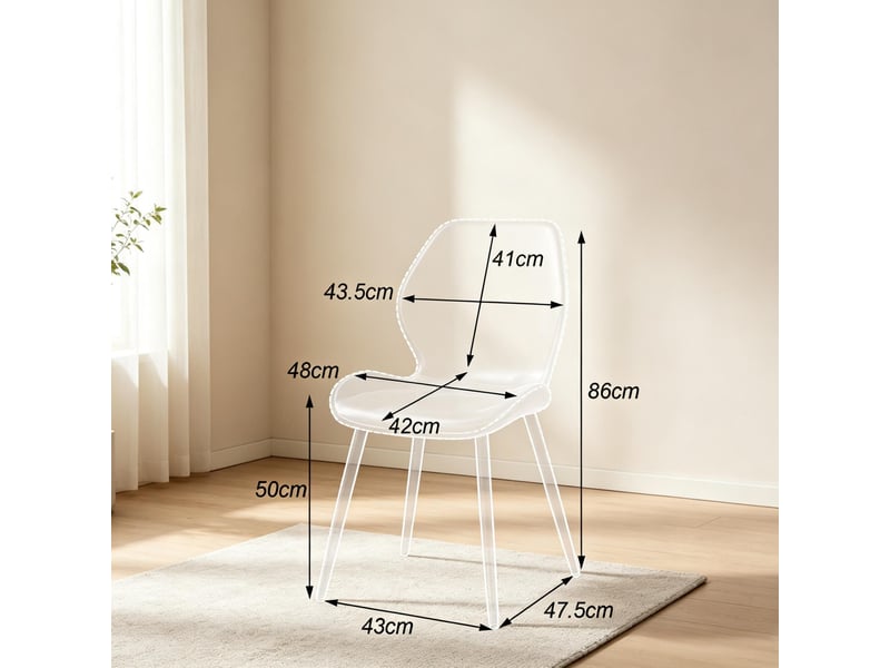  Lot de 4 chaises de salle à manger rembourrées en lin marron  - Conforama E