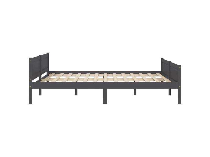  Lit double- lit adulte -  cadre de lit sans matelas bois de pin massif gris 120x200 cm  - Conforama C