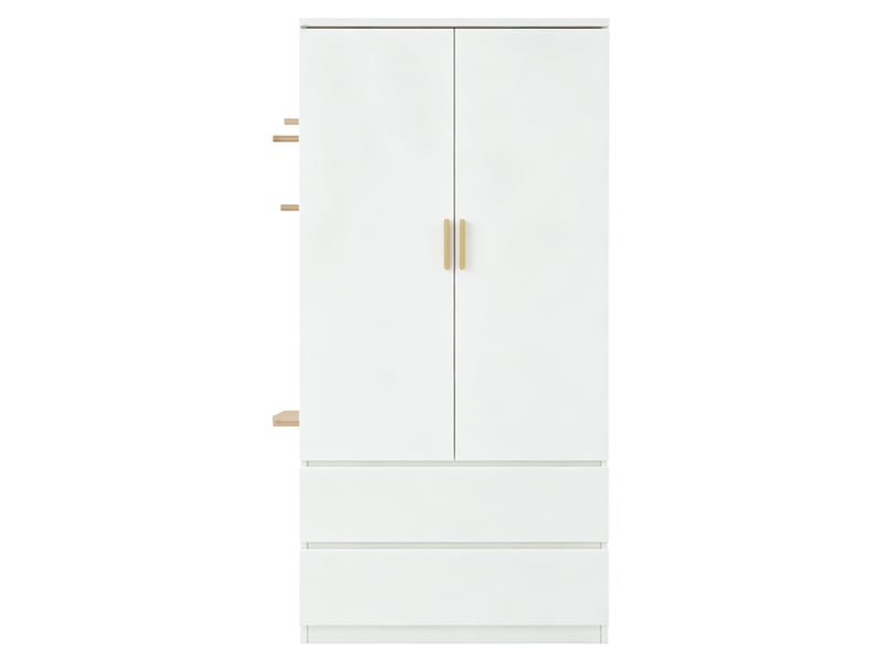  Armoire 70 x 50 x 170 cm - avec 2 tiroirs - avec 2 portes - blanc  - Conforama E