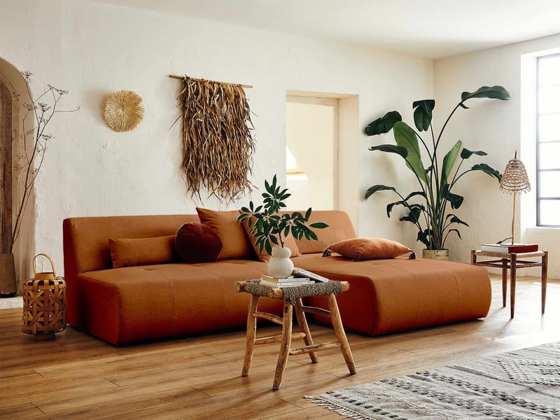 Onyx - canapé modulable d'angle réversible 4 places - en tissu - lisa design - rouille ONYX - Conforama C
