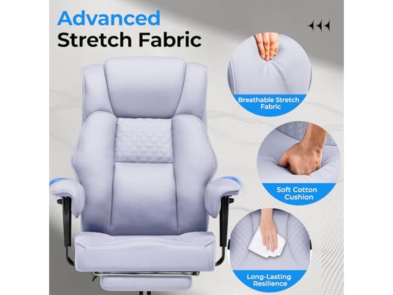 Gtplayer chaise de jeu large avec soutien lombaire à ressorts, repose-pieds, tissu, 180kg - violet GT216-PP-FA - Conforama C