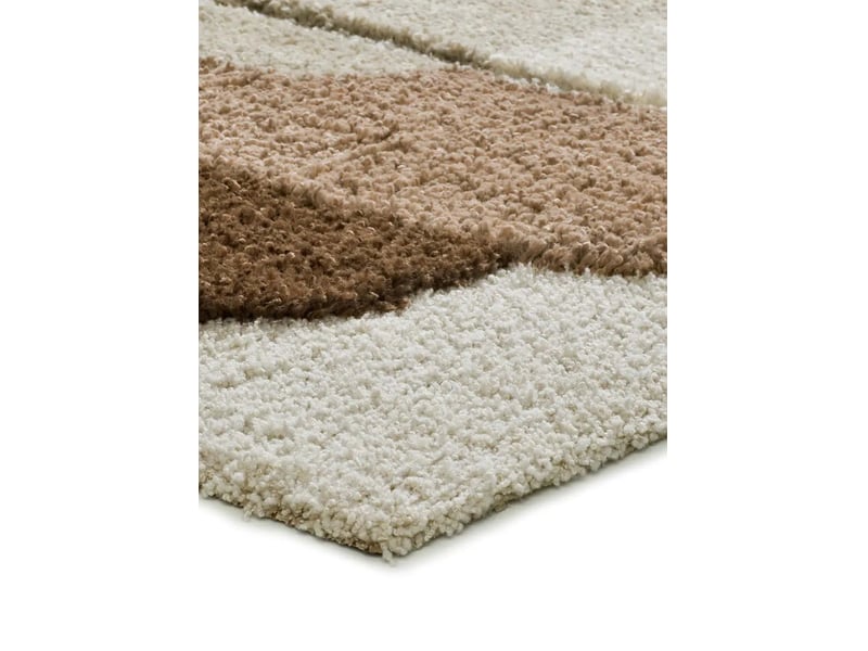 Tapis enfant shaggy scandinave beige rose, 120 x 170 cm 51730 - Conforama C