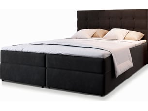 Lit avec rangement 200x200 cm MASSENO coloris noir