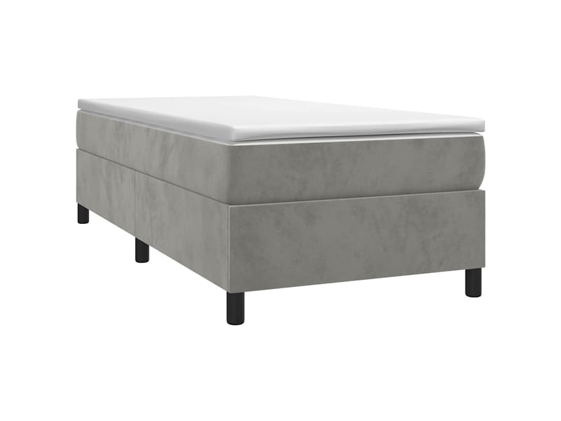  Lit simple- lit adulte -  cadre de lit à lattes gris clair 80x200 cm velours  - Conforama B