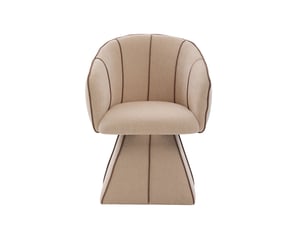 Fauteuil pivotant individuel  56 x 54 x 74,5 cm - siège relax ergonomique pour adultes et adolescents - chenille - brun camel